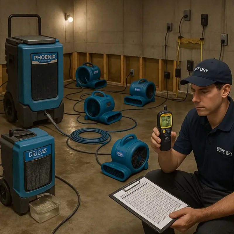 Structural Drying and Dehumidification process in Pawnee, IL